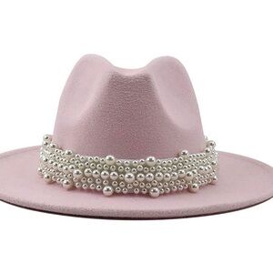 Pink Women's Vintage  Fedora Hat